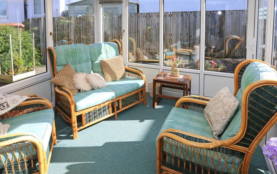 The sunny conservatory at Abbeyfield House, Barnoldswick BB18 5JX