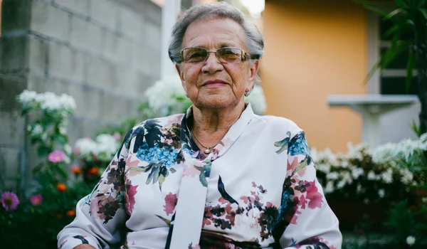 Older Woman Sitting Outside