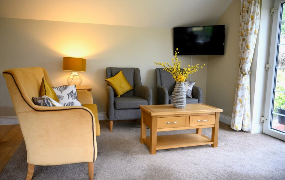 Bright modern lounge area