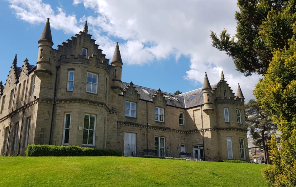 Rear view of the stunning Grove House from its gardens