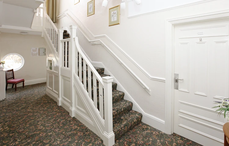 Stairs and Hallway at Abbeyfield House, Colwyn Bay LL29 7YB