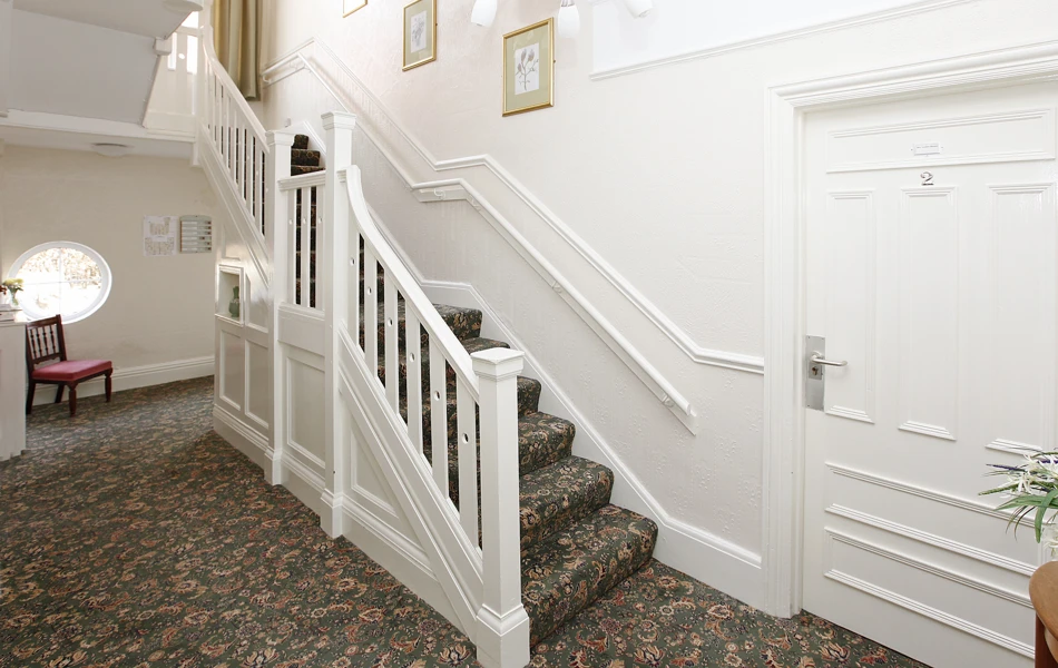 Stairs and Hallway at Abbeyfield House, Colwyn Bay LL29 7YB