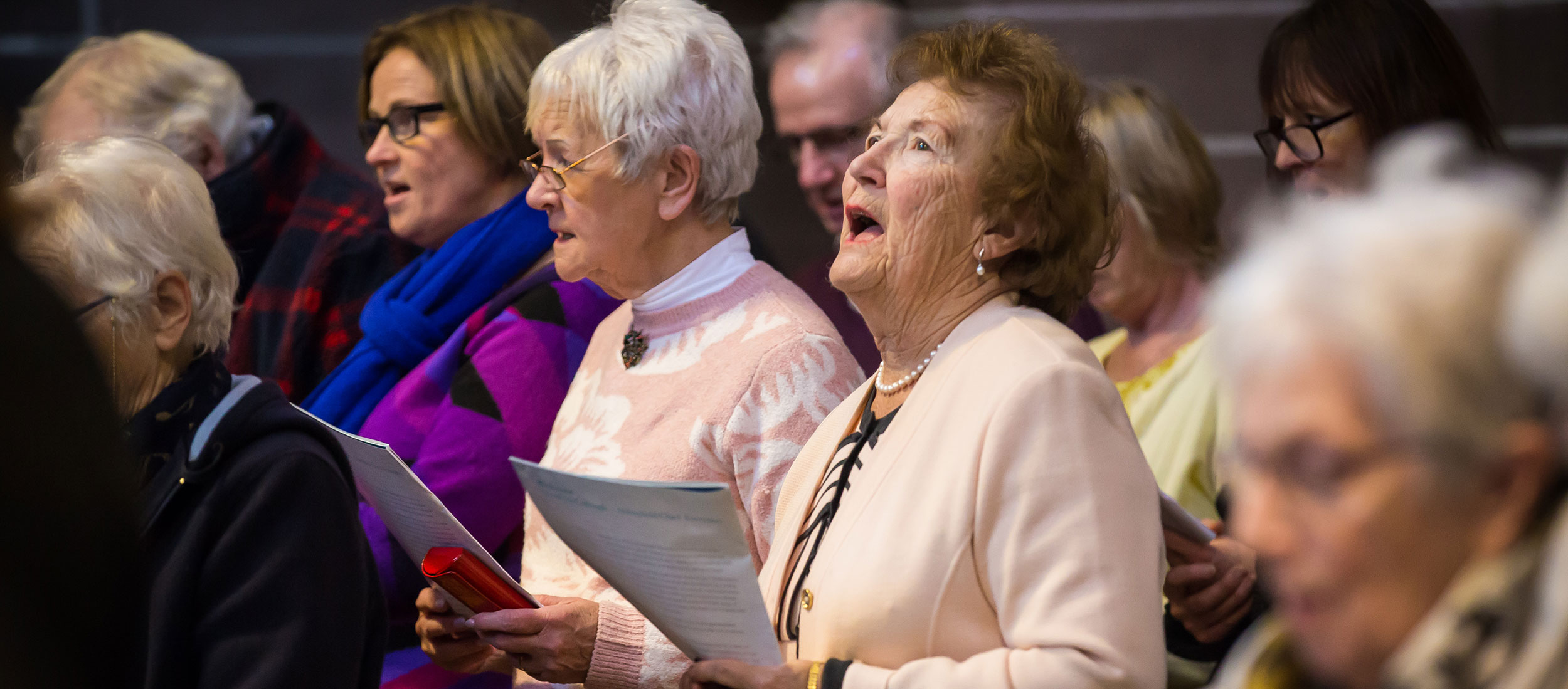 Abbeyfield residents singing at the Liverpool Carol Service