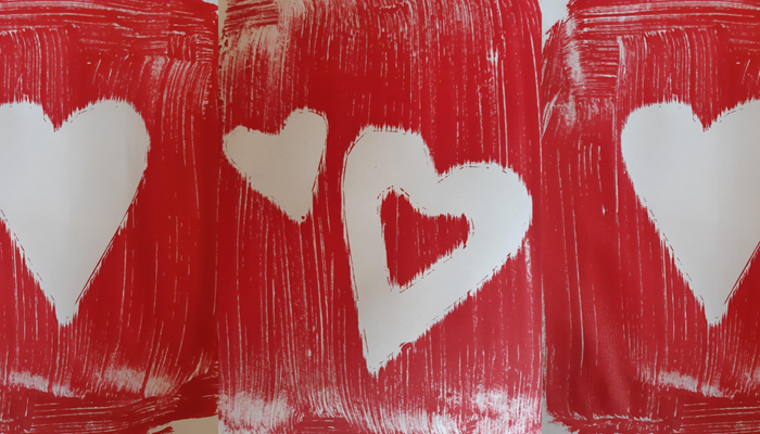 How to: Stencilled mono print heart Image