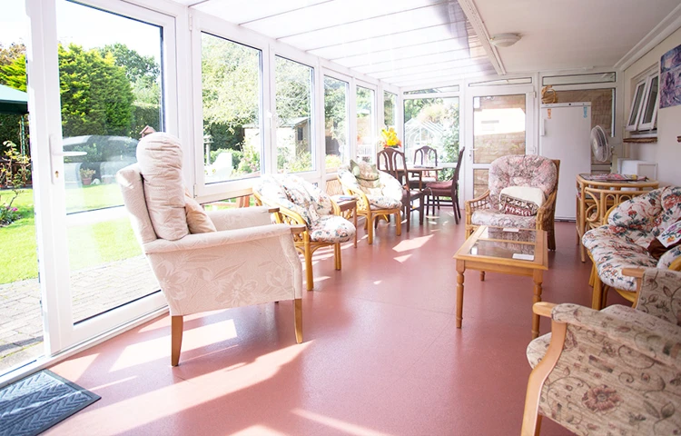 The inside of conservatory at Abbeyfield House, Basildon SS14 1PG